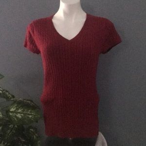 Deep Red Short Sleeve Top